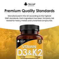 New Leaf D3 & K2 - 183 Tablets